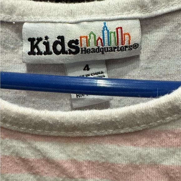 Pink Striped Heart Top size 4 KIDS - Picture 3 of 4
